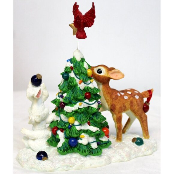 1998 Christopher Radko Woodland Winds Surrounded by Friends xmas Tree Fawn Bunny - Picture 5 of 10